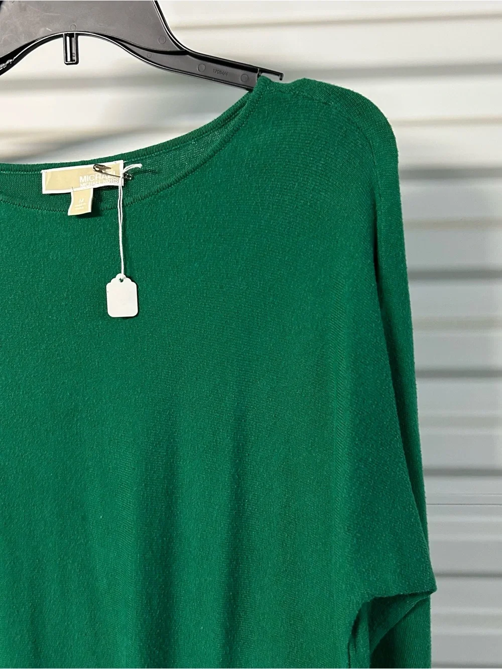 Michael Kors Emerald Green Long Sleeve Crew Neck Top